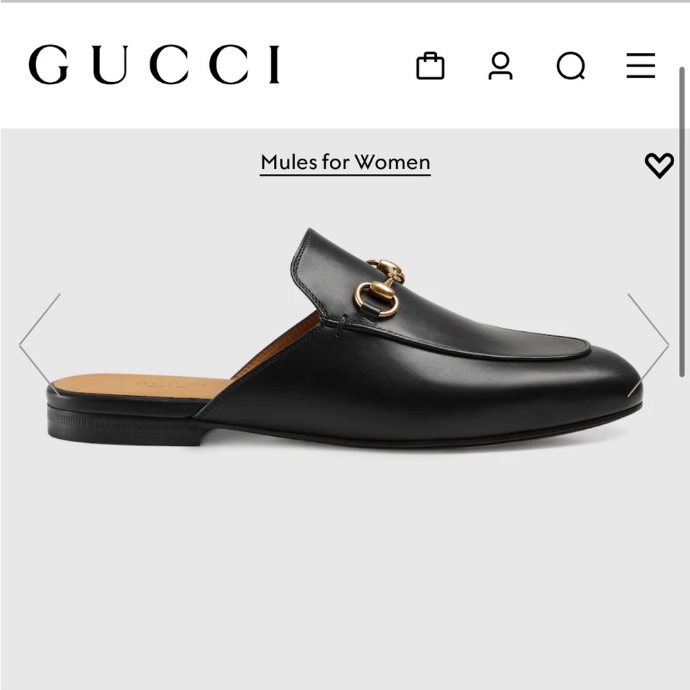 GUCCI Princetown Slippers Black Size 37 (6.5)